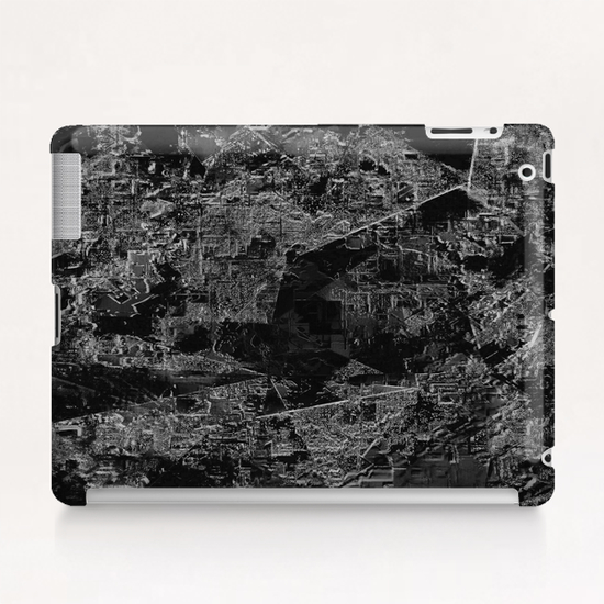 psychedelic painting texture abstract background in black and white Tablet Case by Timmy333