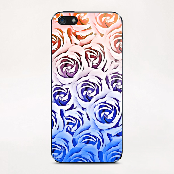 rose pattern texture abstract background in pink and blue iPhone & iPod Skin by Timmy333