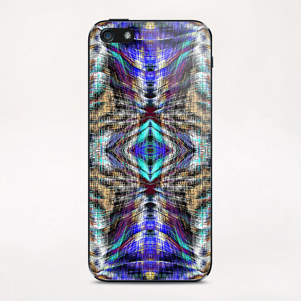 geometric symmetry pattern abstract background in blue brown pink iPhone & iPod Skin by Timmy333