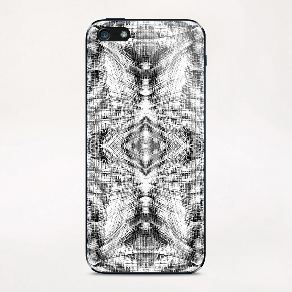 geometric symmetry pattern abstract background in black and white iPhone & iPod Skin by Timmy333