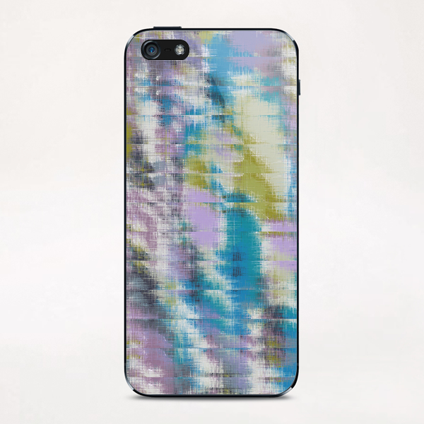 psychedelic geometric abstract pattern in blue green purple iPhone & iPod Skin by Timmy333