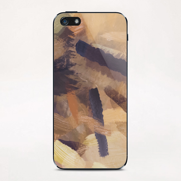 brush painting texture abstract background in black and brown iPhone & iPod Skin by Timmy333