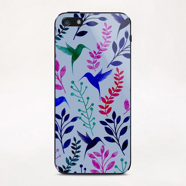 WATERCOLOR FLORAL AND BIRDS X 0.2 iPhone & iPod Skin by Amir Faysal