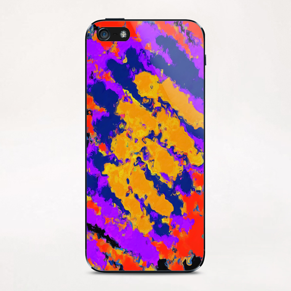 psychedelic splash painting abstract texture in red purple blue yellow iPhone & iPod Skin by Timmy333