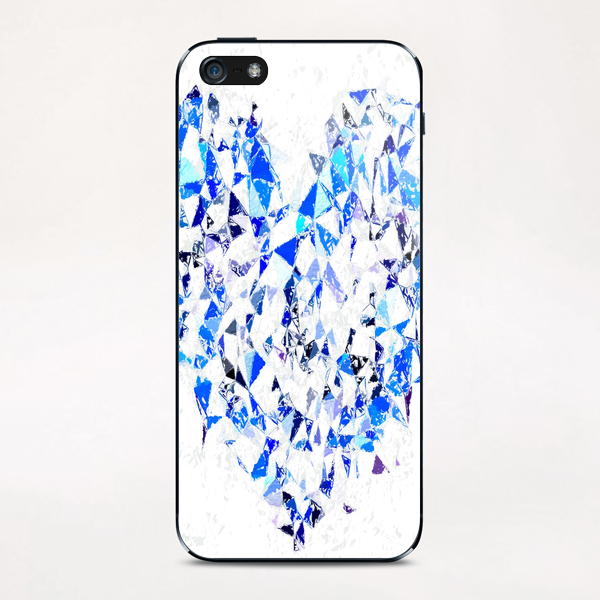 blue heart shape abstract with white abstract background iPhone & iPod Skin by Timmy333