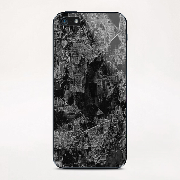 psychedelic painting texture abstract background in black and white iPhone & iPod Skin by Timmy333