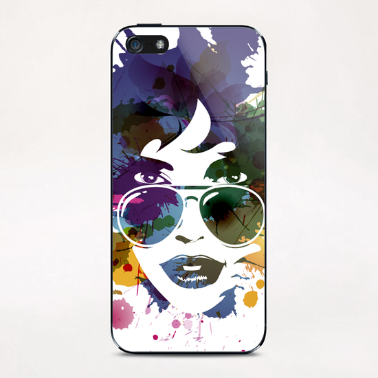 Femme à Lunettes... iPhone & iPod Skin by Vic Storia