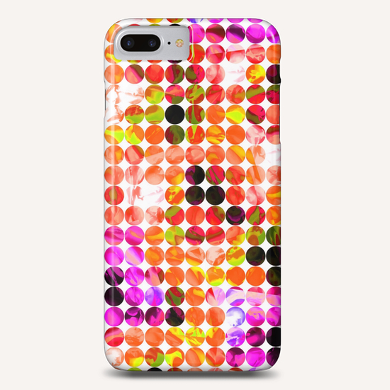 circle pattern abstract background with splash painting abstract in orange green pink Phone Case by Timmy333