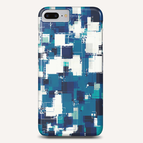 geometric square pattern abstract background in blue Phone Case by Timmy333