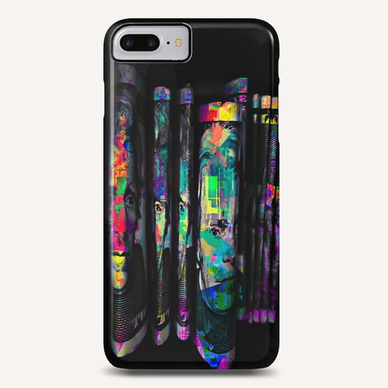 dollar bill with colorful painting abstract in blue red yellow green Phone Case by Timmy333