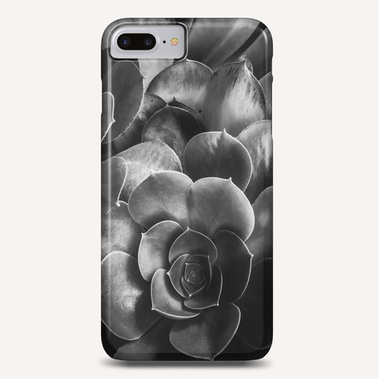 succulent plant texture in black and white Phone Case by Timmy333