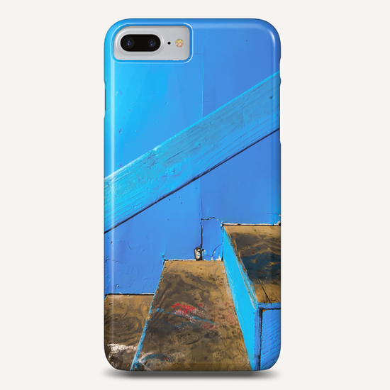 blue and brown old wood stairs with blue wall background Phone Case by Timmy333