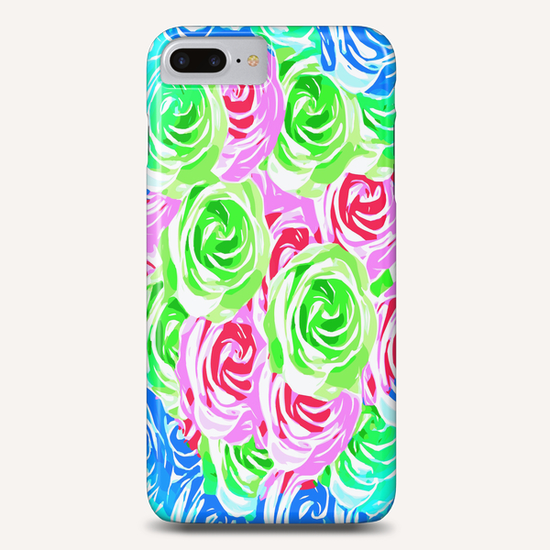 colorful rose pattern abstract in pink blue green Phone Case by Timmy333