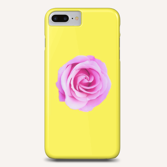 closeup pink rose with yellow background Phone Case by Timmy333