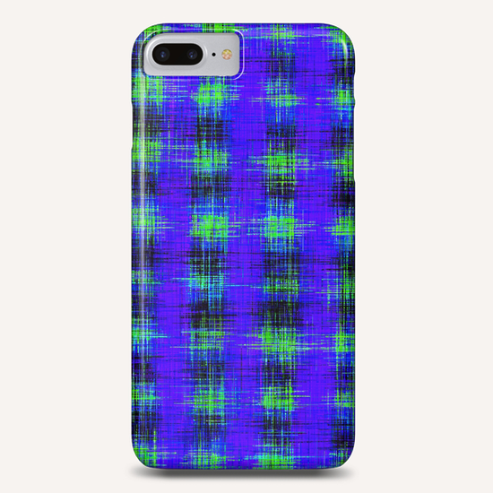 plaid pattern abstract texture in blue green black Phone Case by Timmy333