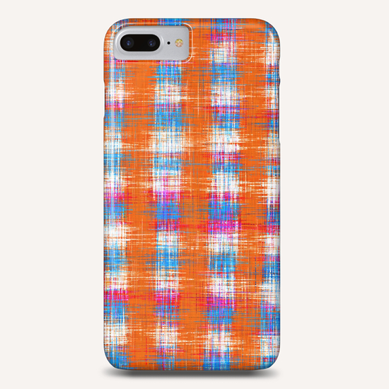 plaid pattern abstract texture in orange blue pink Phone Case by Timmy333