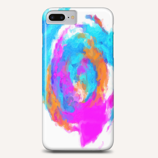 psychedelic splash painting abstract texture in blue pink orange Phone Case by Timmy333