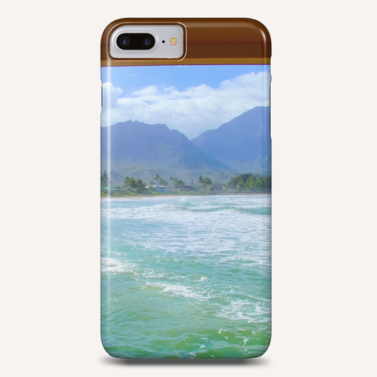 ocean view with mountain and blue cloudy sky background at Kauai, Hawaii, USA Phone Case by Timmy333