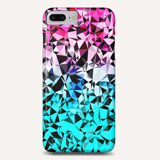 geometric triangle pattern abstract in pink blue black Phone Case by Timmy333