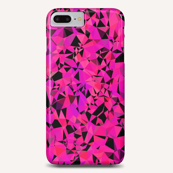 geometric triangle pattern abstract in pink and black Phone Case by Timmy333