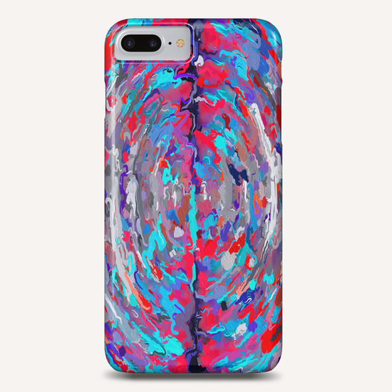 psychedelic circle pattern painting abstract background in blue red purple Phone Case by Timmy333