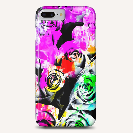 rose texture abstract  with colorful painting abstract background in pink blue green red yellow Phone Case by Timmy333