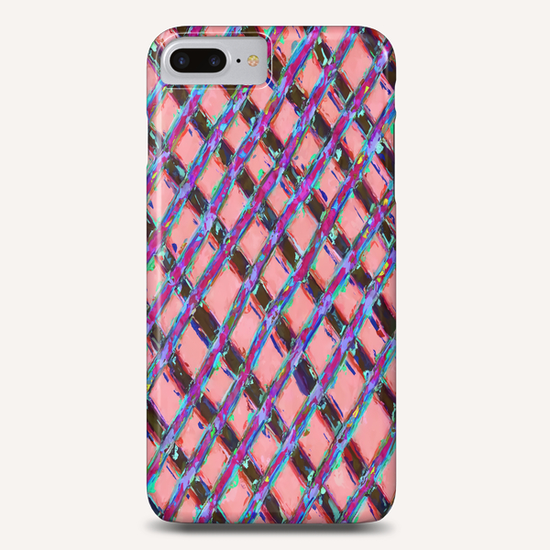 line pattern painting abstract background in pink blue purple Phone Case by Timmy333