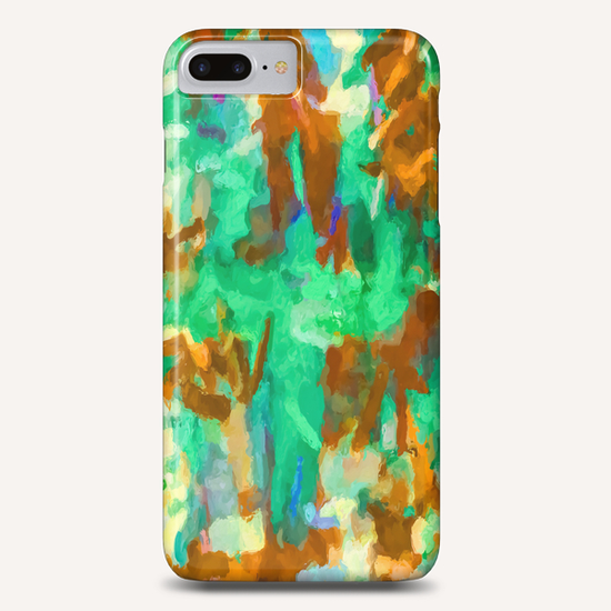 splash painting texture abstract background in green and brown Phone Case by Timmy333