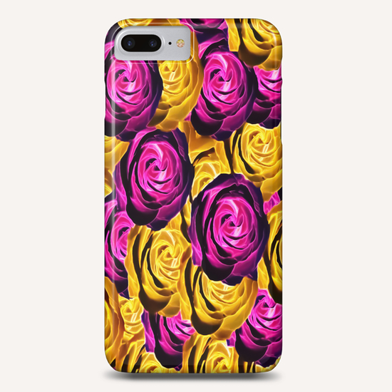 blooming rose texture pattern abstract background in pink and yellow Phone Case by Timmy333