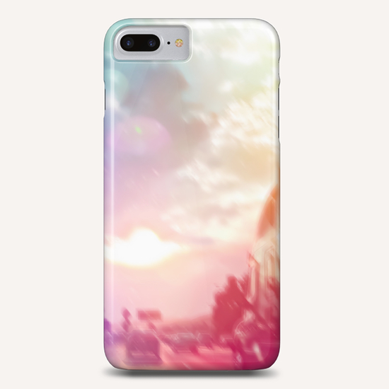 blue cloudy sky on the road with colorful bokeh light abstract Phone Case by Timmy333