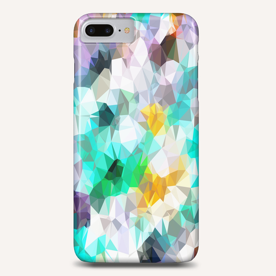 psychedelic geometric triangle polygon pattern abstract background in green blue yellow Phone Case by Timmy333