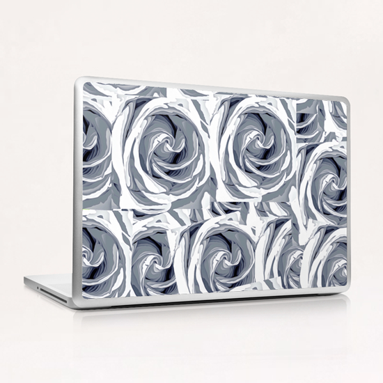 closeup white rose texture pattern abstract background Laptop & iPad Skin by Timmy333