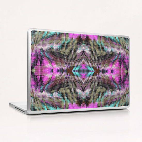 geometric symmetry pattern abstract background in pink blue brown Laptop & iPad Skin by Timmy333