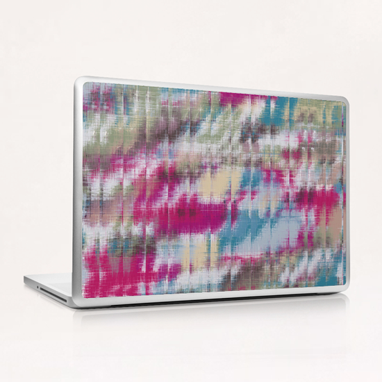 psychedelic geometric abstract pattern in pink blue brown Laptop & iPad Skin by Timmy333