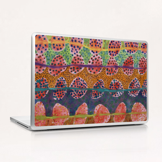 Red Round And Dotted Forms Laptop & iPad Skin by Heidi Capitaine