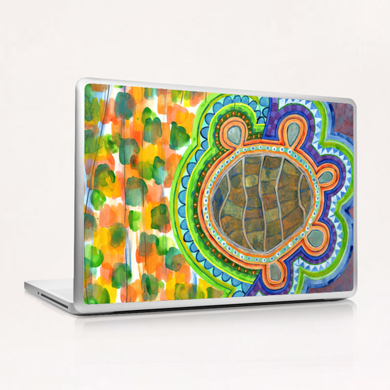 Weird Turtle in picturesque Blobs Pattern  Laptop & iPad Skin by Heidi Capitaine