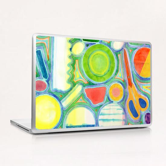 Picturesque Shapes Pattern with a Scissors  Laptop & iPad Skin by Heidi Capitaine