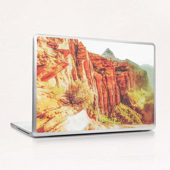 mountain view at Zion national park, USA with summer sunlight Laptop & iPad Skin by Timmy333