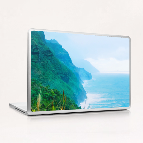 green mountain and ocean view at Kauai, Hawaii, USA Laptop & iPad Skin by Timmy333