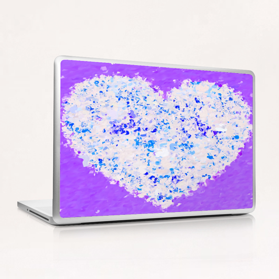 blue and white heart shape with purple background Laptop & iPad Skin by Timmy333