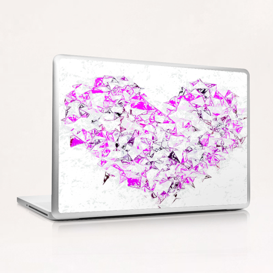 pink heart shape abstract with white abstract background Laptop & iPad Skin by Timmy333