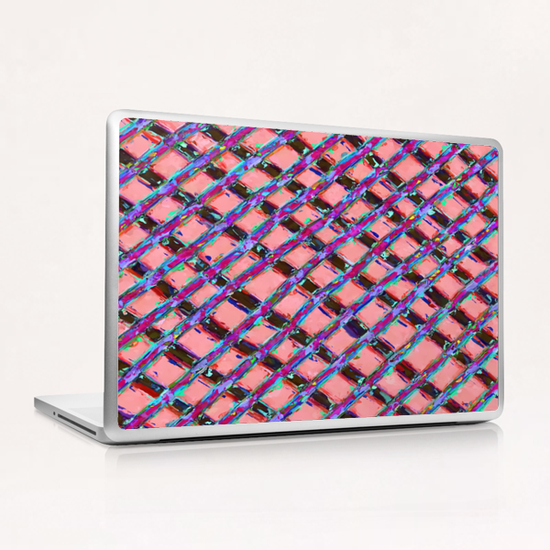 line pattern painting abstract background in pink blue purple Laptop & iPad Skin by Timmy333