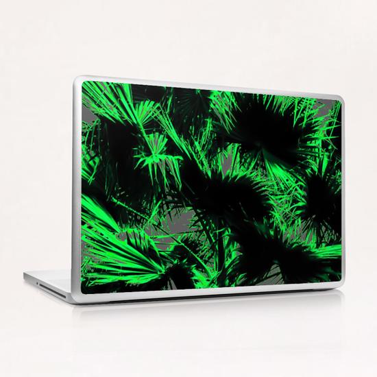 green palm leaves texture abstract background Laptop & iPad Skin by Timmy333