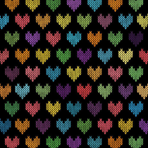 Colorful Knitted Hearts X 0.4 Mural by Amir Faysal