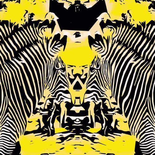 drawing and painting zebras with yellow and black background Mural by Timmy333