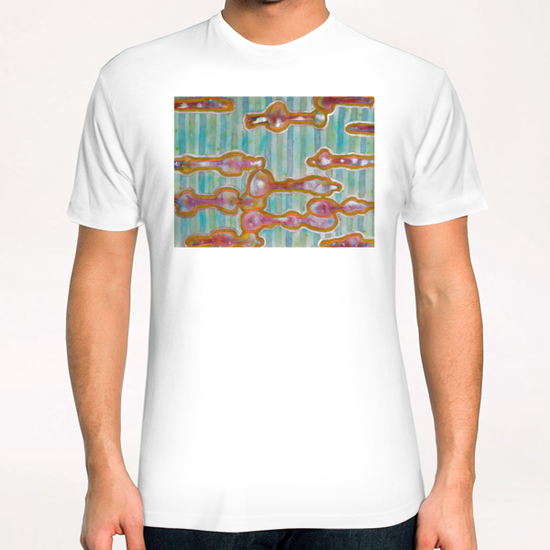 Iridescent Splashes and Stripes T-Shirt by Heidi Capitaine