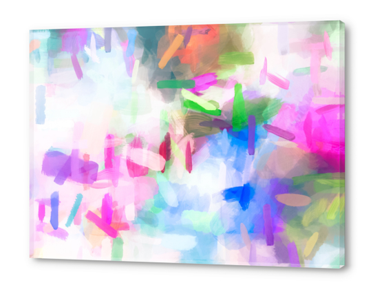 splash painting texture abstract background in pink blue green Acrylic prints by Timmy333