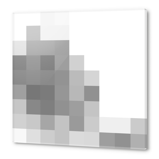 graphic design geometric pixel square pattern abstract in black and white Acrylic prints by Timmy333