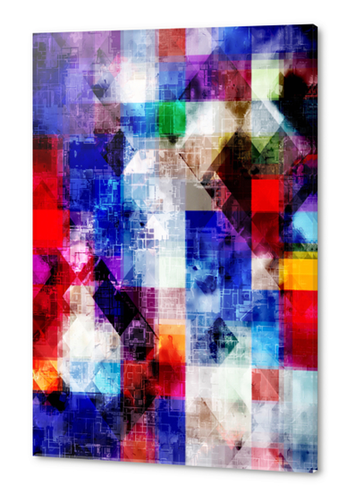 pop art geometric pixel square pattern abstract background in blue pink red Acrylic prints by Timmy333