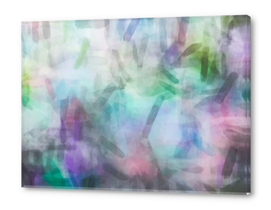 splash painting texture abstract background in purple pink green Acrylic prints by Timmy333